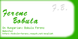 ferenc bobula business card